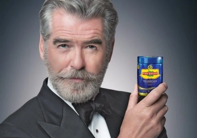 So Pierce Brosnan Is The Star Of This Absolutely Ridiculously Overdone James Bond-ish Commercial for Pan Bahar India