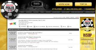 2010 WSOP Schedule page