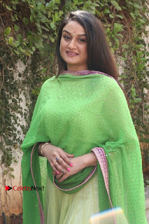 Actress Sonia Agarwal Stills in Green Anarkali Dress at Agalya Tamil Movie Launch  0007.jpg