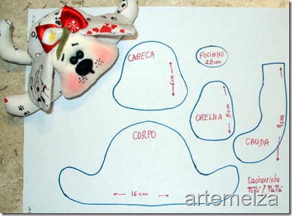 artemelza - cachorro de tecido