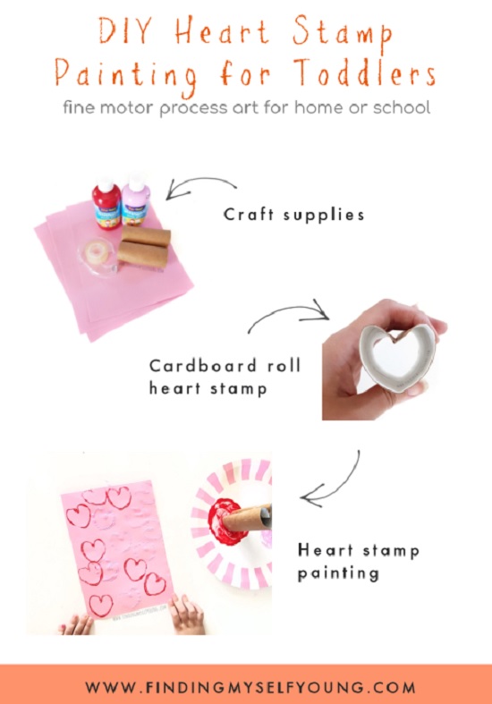 diy heart stamps using toilet paper rolls