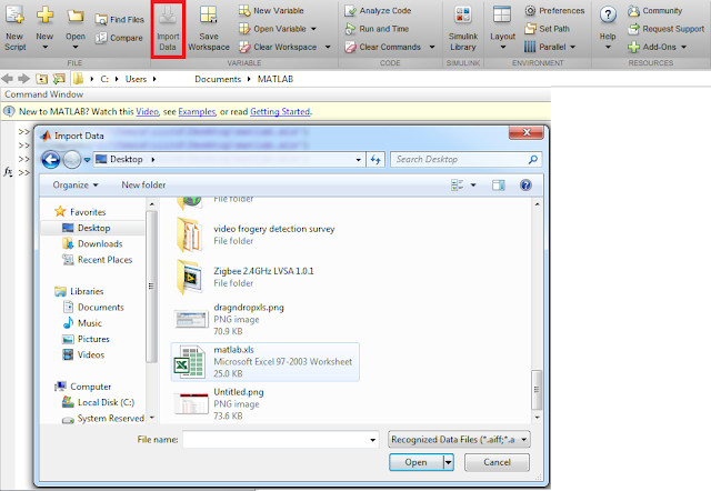 Importing XLS (Excel) file in MATLAB