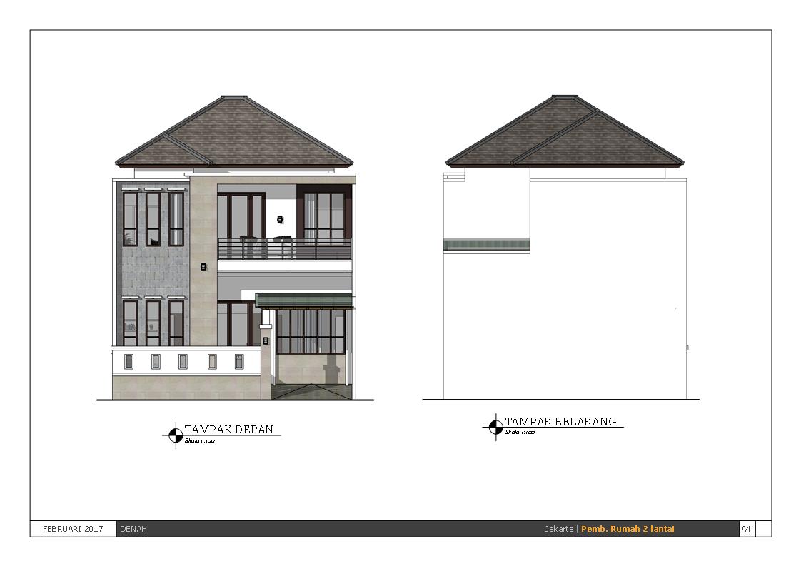 Desain Rumah 2 Lantai Tipe Elegant Di Lahan 9 X 16m Sibambo