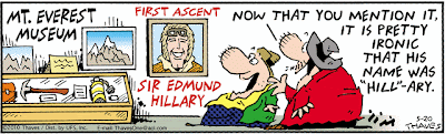 'ironic' that Sir Edmund Hillary is named HILLary