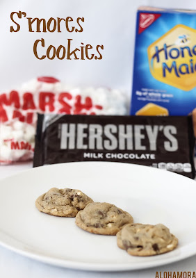 S'mores Cookies.  Amazing cookies that bring the deliciousness of a S'more in cookie form.  Best cookies ever!  Easy to make recipe. Alohamora Open a Book http://alohamoraopenabook.blogspot.com/