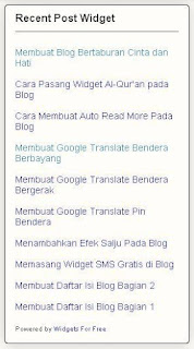 Recent Post Widget,Recent Post Widget No Thumbnail, Widget Blog, Recent Post Widget Sederhana, Recent Post Widget Simpla