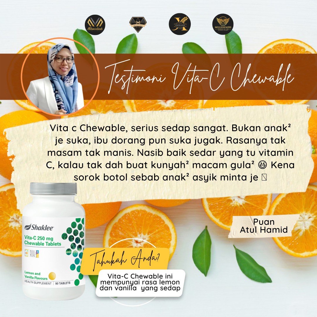 Vitamin C Chewable Shaklee: Manfaat, Keistimewaan, Testimoni dan Harga