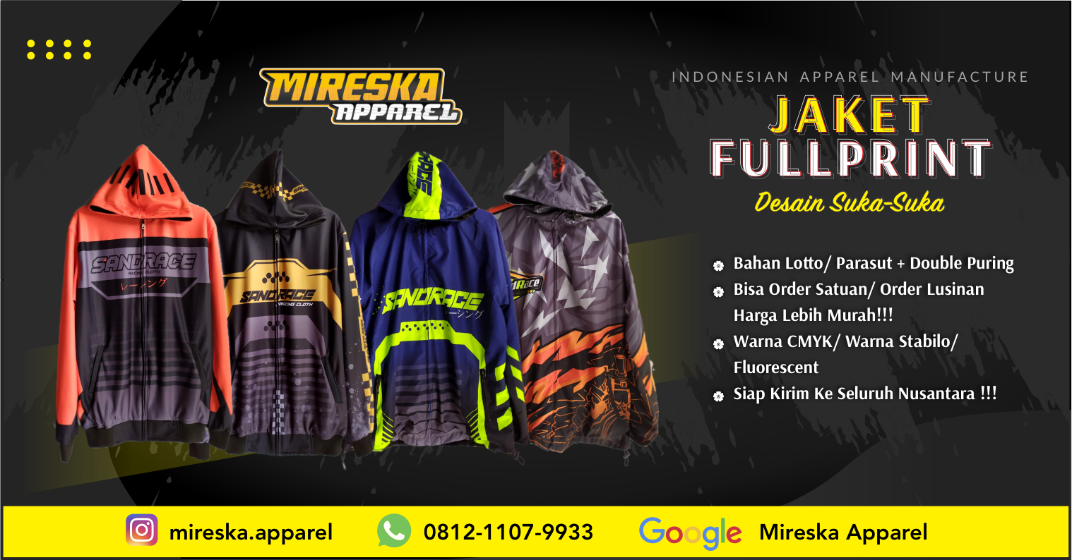  Bikin  Jaket  Full Print Custom Satuan  Banyak Mireska 