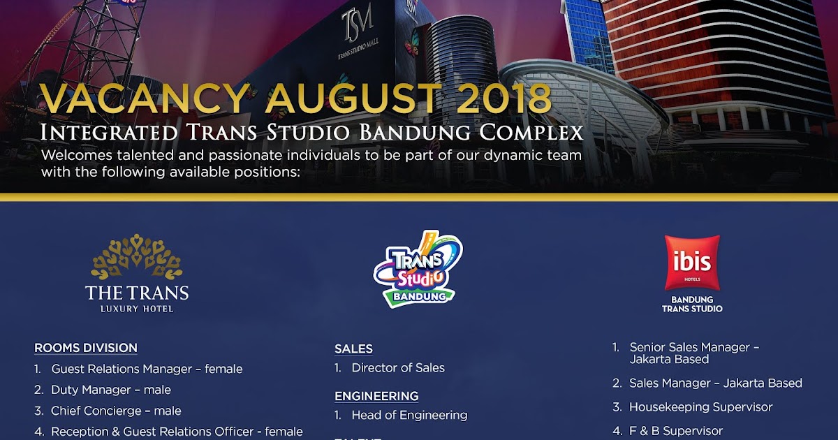 TransStudio Bandung Jobs News August 2018 | Archived ... - 