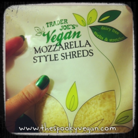 The Spooky Vegan Food Review Trader Joe S Vegan Mozzarella Style Shreds
