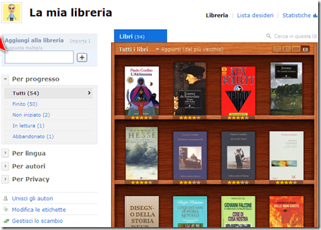 creare catalogo libreria anobii