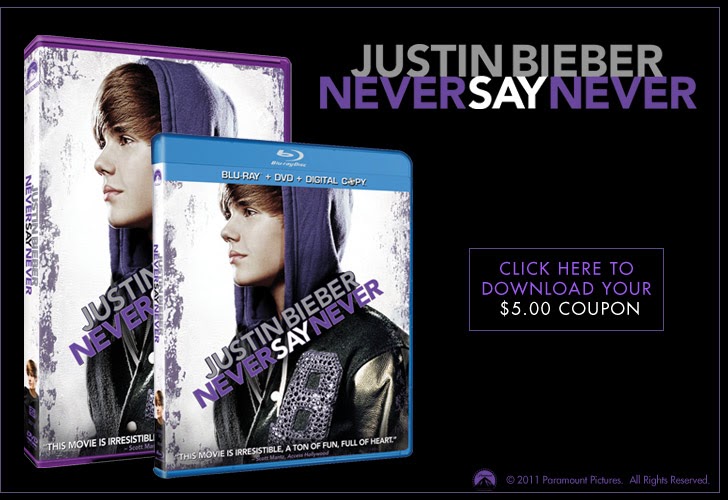 justin bieber never say never dvd label. $5 off Justin Bieber Never Say