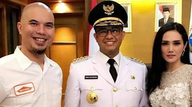 Foto: Ahmad Dhani, Anies Baswedan dan Mulan Jameela. Langgar Protokol Kesehatan Covid-19, Usaha Rumah Karaoke Milik Ahmad Dhani Disegel.