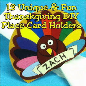Add any of these thirteen DIY Thanksgiving place card holders to your Thanksgiving table for a fun and unique table decoration. Each place card is easy to put together but adds a lot of flair to your Thanksgiving decor.