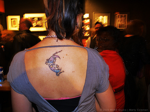 Often moon tattoo designs are popular as they can compliment other tattoos 