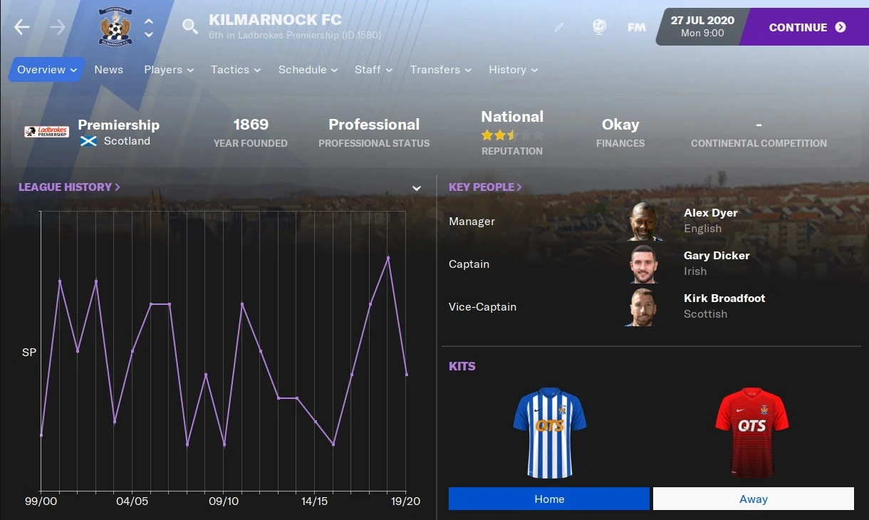 Kilmarnock in Football Manager 2021