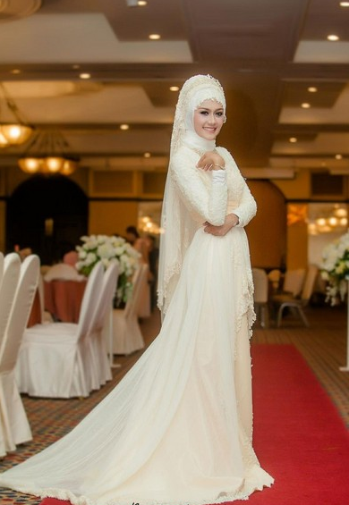 10 Contoh Gaun  Pengantin Muslimah Simple  Tapi  Elegan  