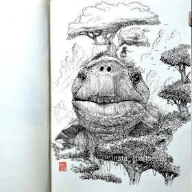 03-A-turtle-tree-Tree-Drawings-ArtSeb-www-designstack-co