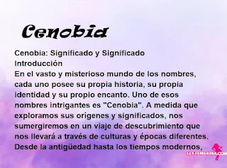 significado del nombre Cenobia