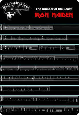 Tablatura Guitarra The number of the beast Iron Maiden