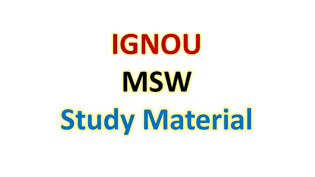 IGNOU MSW Study Material