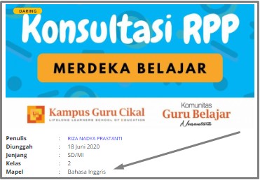Download RPP Daring SD Kelas 2 Bahasa Inggris - Situs Guru