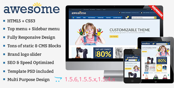 Responsive kids store eCommerce Theme