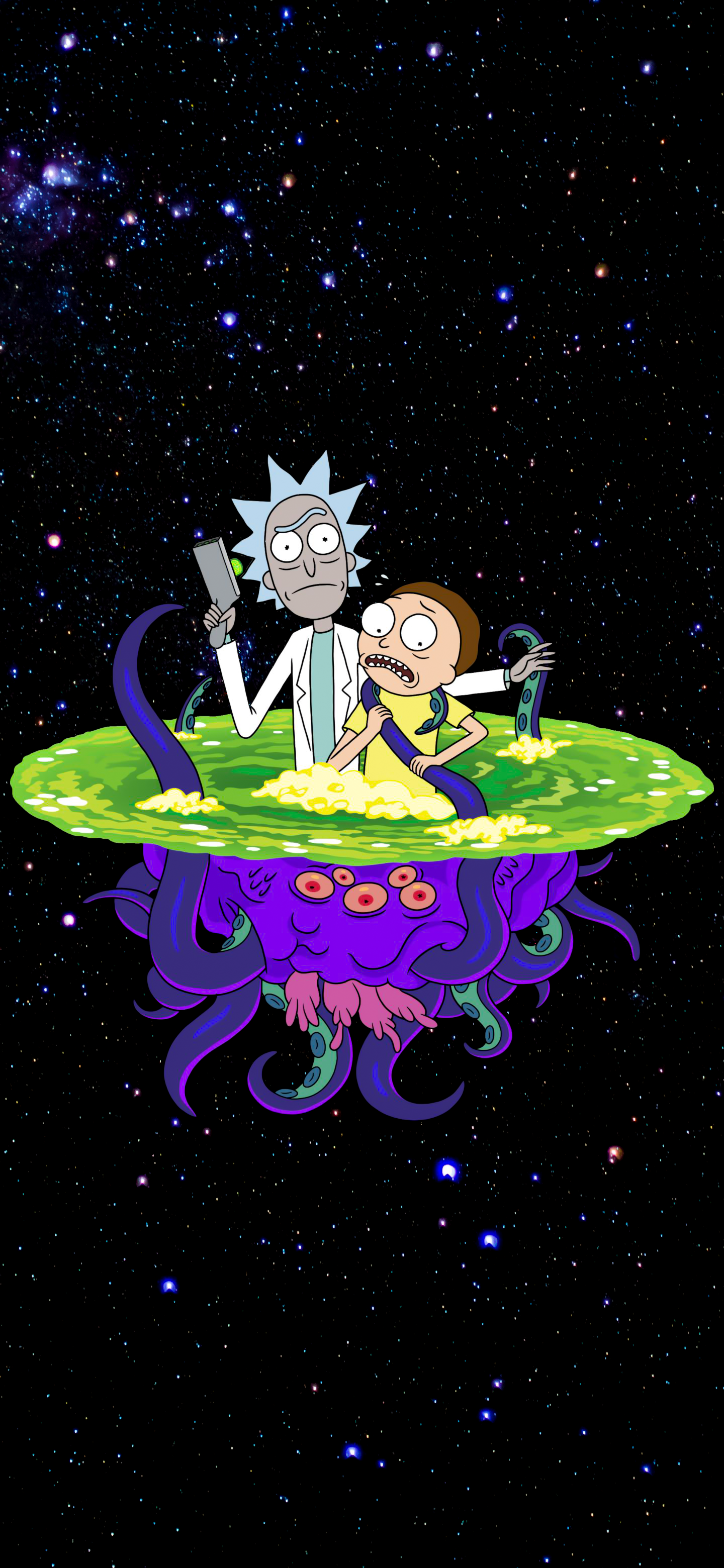 Rick and Morty Iphone Wallpaper Dark Wallpaper Funky  Etsy