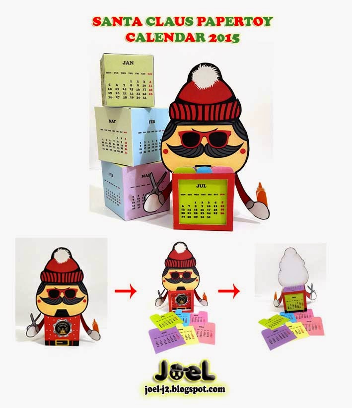 2015 Santa Claus Paper Toy Calendar