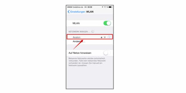 iPhone corresponding WLAN select