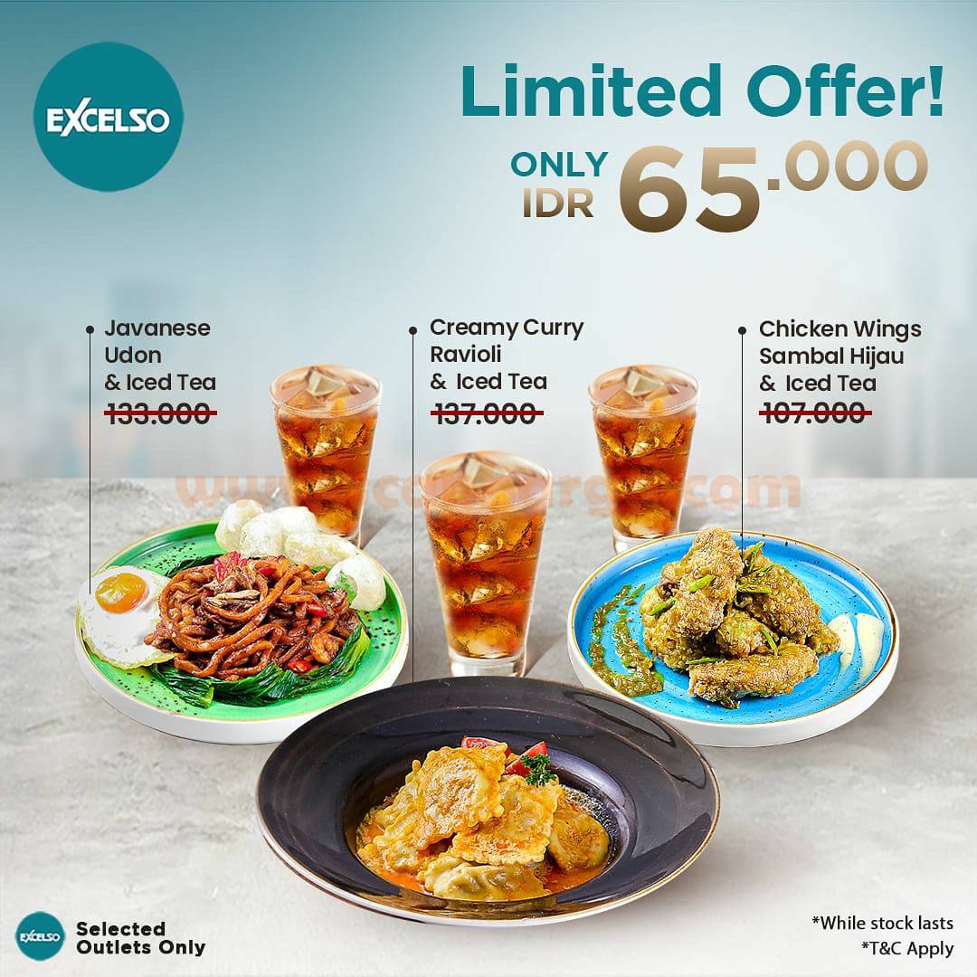 Promo EXCELSO Paket 3 BUNDLE Menu hanya Rp 65.000