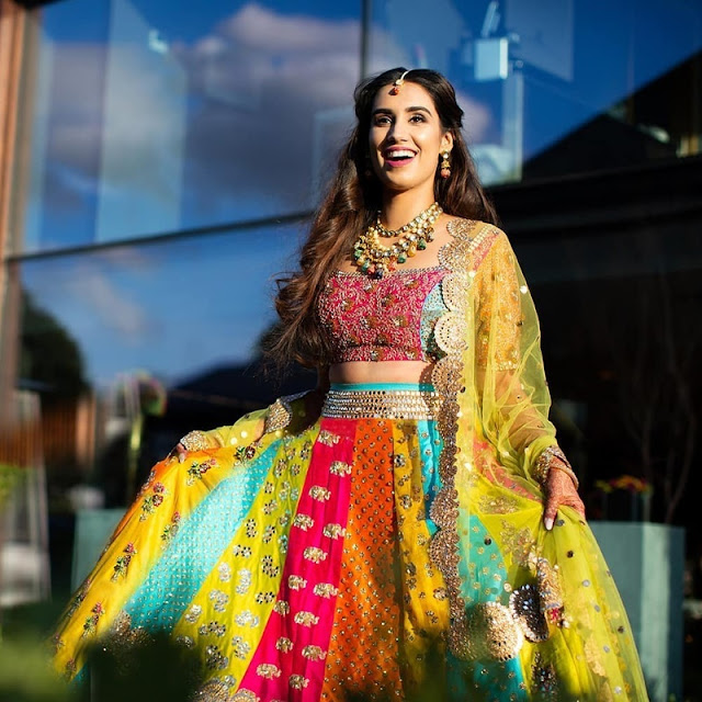 Tricolor Floral Lehenga