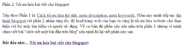  Cách tối ưu hóa blogspot chuẩn seo Google phần 2