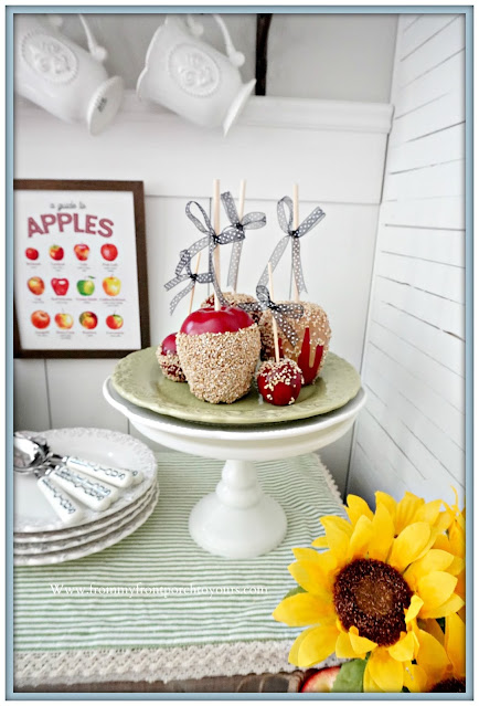 cottage farmhouse style fall decor-faux candy apples-From My Front Porch To Yours