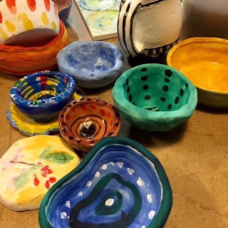 finished bowls for the 'Empty Bowls Project'