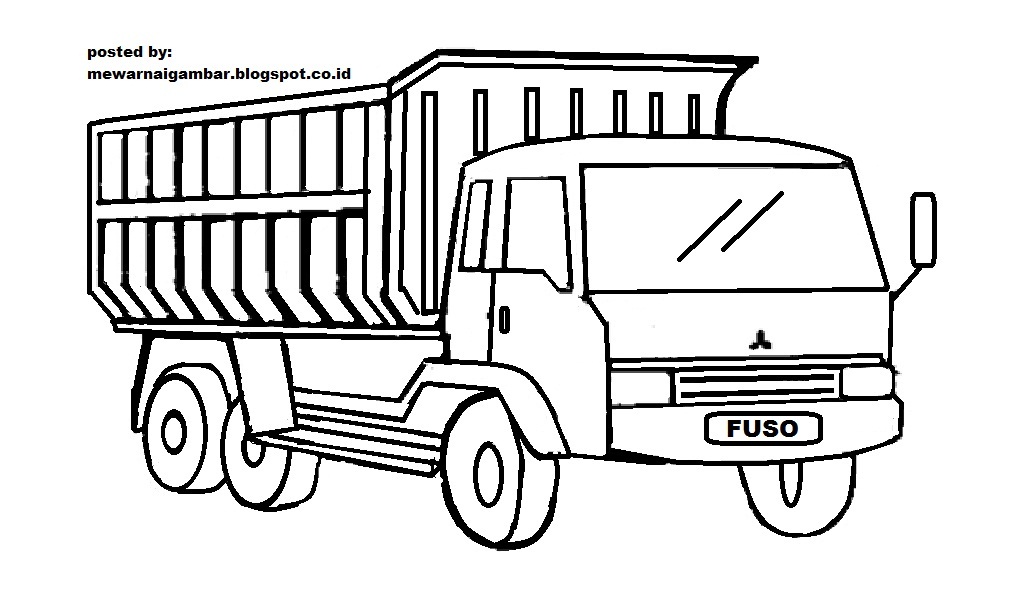 Gambar Mewarnai Gambar Sketsa Transportasi Mobil Truk 1 