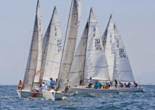 J/80 one-design sailboats- sailing off Spain