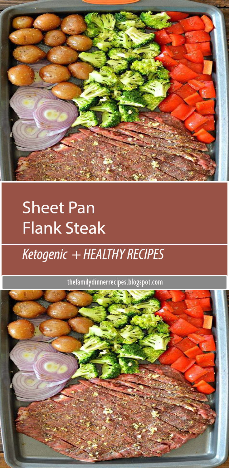 Sheet Pan Flank Steak and Roasted Garlic Potatoes