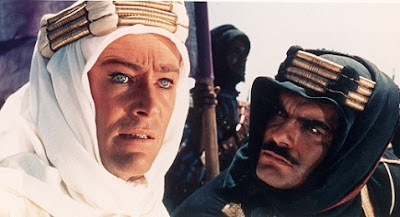 Peter O’Toole as T. E. Lawrence, Omar Sharif as Sherif Ali in Lawrence of Arabia, Directed by David Lean