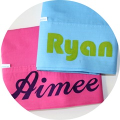 blue pink pillowcase