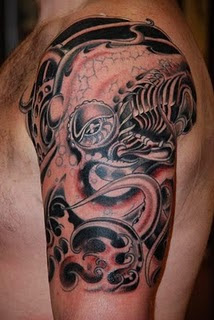 Octopus Style Tattoo Design on Male Hand