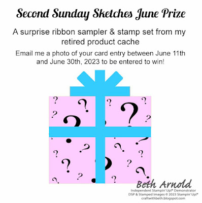 Second Sunday Sketches #50 card challenge sketch challenge prize graphic June 2023