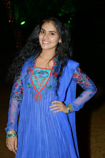 Sukruthi Actress In Blue Dress 002