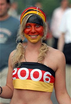 Jerman Football Fans with Face Painting Show The Expression