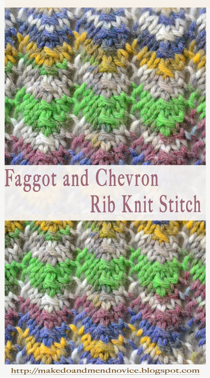 Faggot and Chevron Rib Knit Stitch Pattern