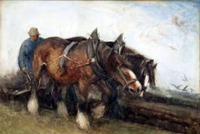 Caballos, Enrique Martínez Cubells, Pintor español, Pintores españoles, Martínez Cubells, Paisajes de Enrique Martínez Cubells, Pintores Valencianos