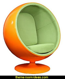 Orange Ball Lounge Chair   Retro mod style decorating ideas