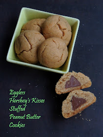 Eggless Hershey's Kisses Stuffed Cookies, Stuffed peanutbutter cookies