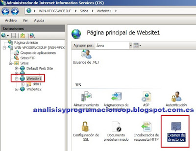 Examen de directorios IIS