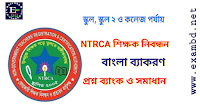 NTRCA শিক্ষক নিবন্ধন বাংলা ব্যাকরণ প্রশ্ন ব্যাংক ও সমাধান ( ব্যাখ্যাসহ ) PDF ফাইল